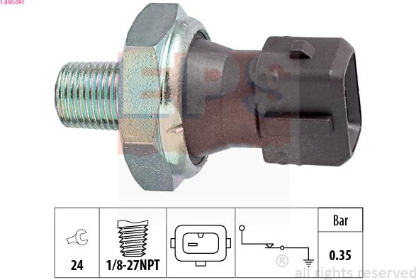 EPS 1.800.091 - Sensor, presión de aceite parts5.com