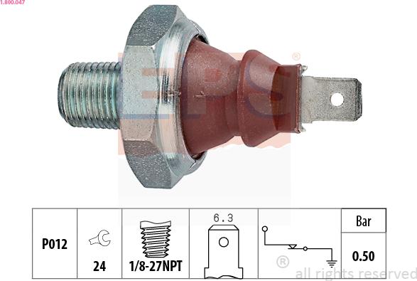 EPS 1.800.047 - Sensor, presión de aceite parts5.com