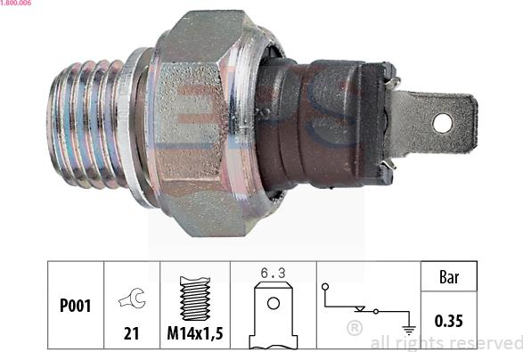 EPS 1.800.006 - Snímač, tlak oleje parts5.com