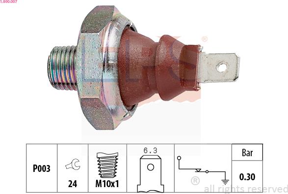 EPS 1.800.007 - Senzor, pritisak ulja parts5.com