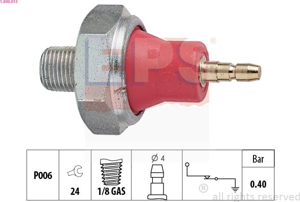 EPS 1.800.015 - Senzor, tlak ulja parts5.com