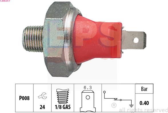 EPS 1.800.017 - Sensor, presión de aceite parts5.com