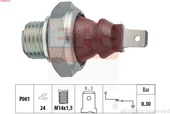 EPS 1.800.023 - Sensor, presión de aceite parts5.com