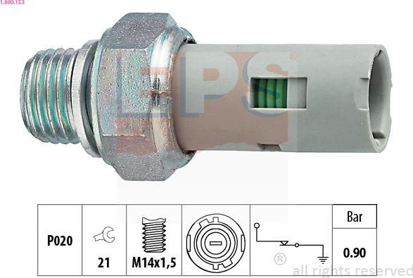 EPS 1.800.153 - Senzor, tlak ulja parts5.com