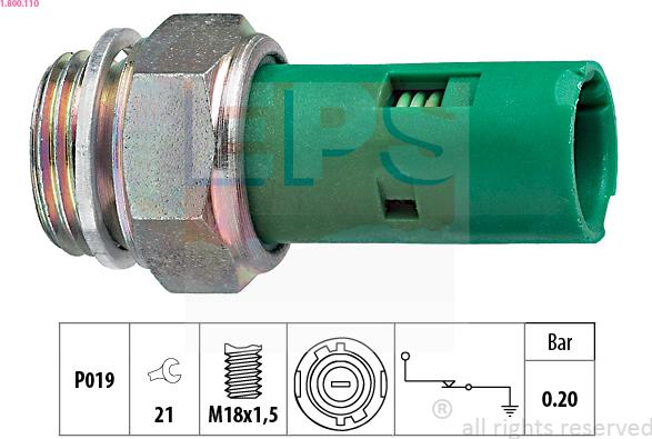 EPS 1.800.110 - Czujnik, ciśnienie oleju parts5.com