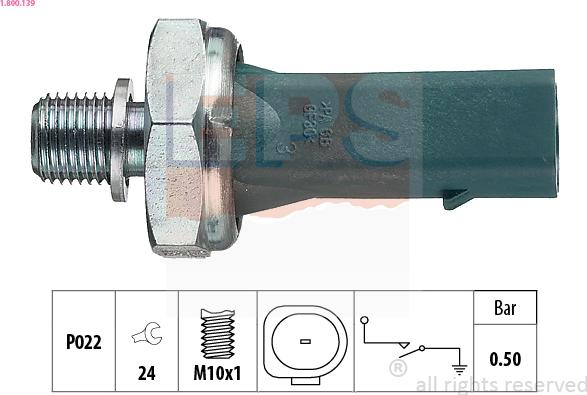 EPS 1.800.139 - Senzor,presiune ulei parts5.com