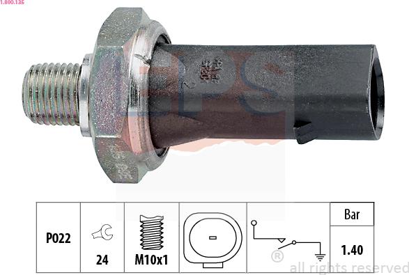 EPS 1.800.135 - Sensor, presión de aceite parts5.com