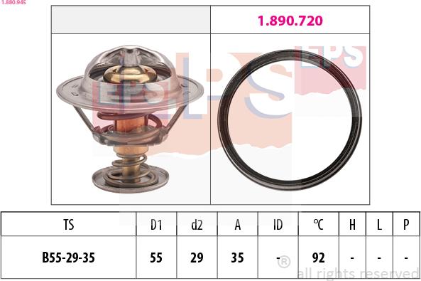 EPS 1.880.945 - Termostat,lichid racire parts5.com