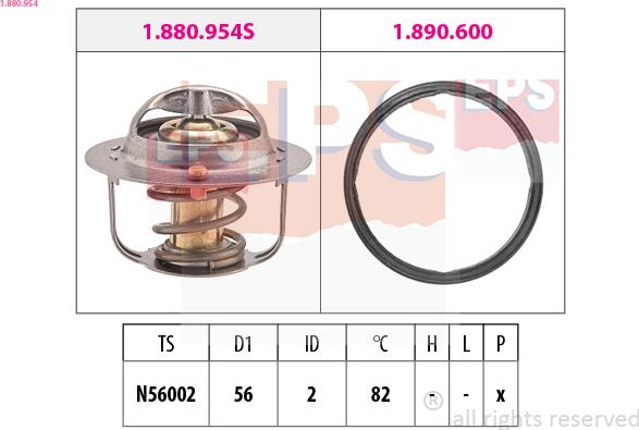 EPS 1.880.954 - Θερμοστάτης, ψυκτικό υγρό parts5.com