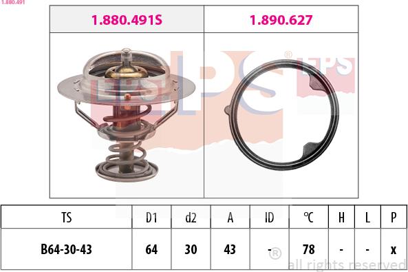 EPS 1.880.491 - Termostat, chladivo parts5.com