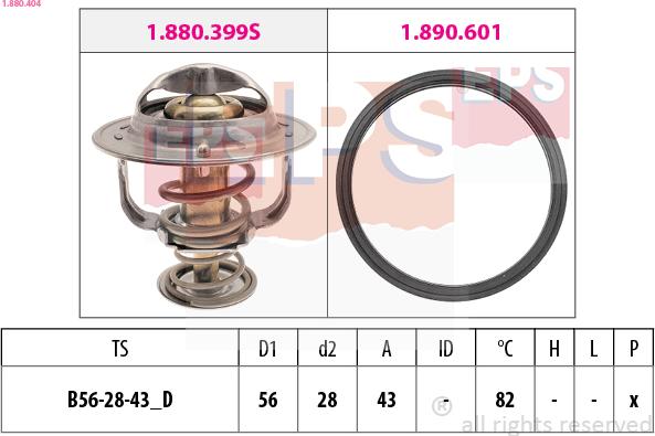 EPS 1.880.404 - Thermostat, coolant parts5.com