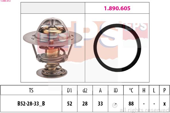 EPS 1.880.412 - Termostato, refrigerante parts5.com