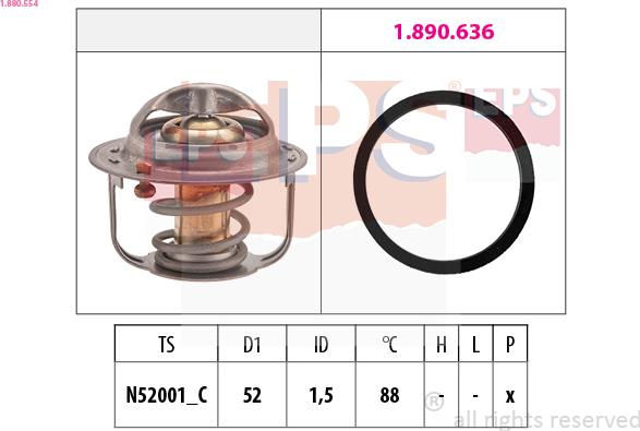 EPS 1.880.554 - Termostato, refrigerante parts5.com