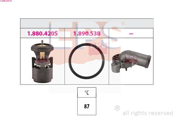 EPS 1.880.561K - Termostato, refrigerante parts5.com