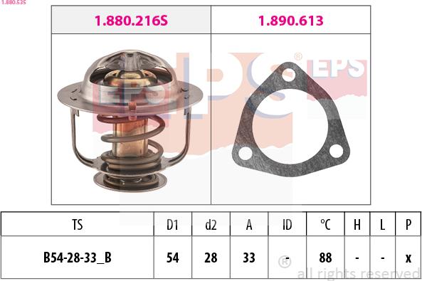 EPS 1.880.535 - Thermostat, coolant parts5.com