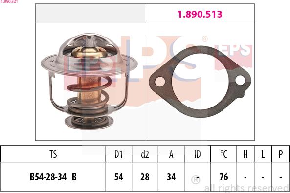 EPS 1.880.521 - Termostat, soğutma sıvısı parts5.com