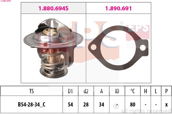 EPS 1.880.694 - Termostat,lichid racire parts5.com