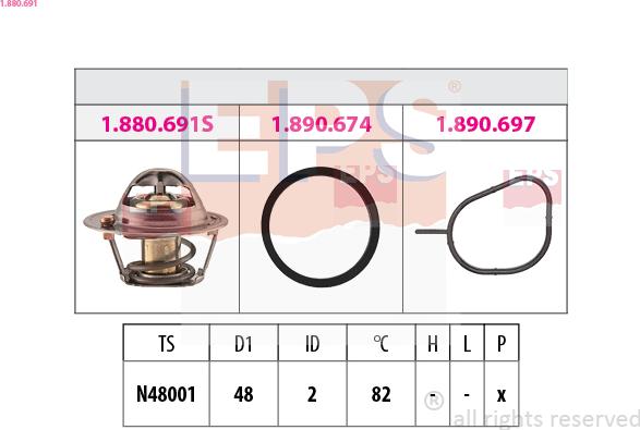 EPS 1.880.691 - Thermostat, coolant parts5.com