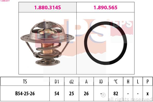 EPS 1.880.677 - Termostato, refrigerante parts5.com