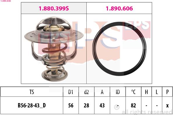 EPS 1.880.848 - Thermostat, coolant parts5.com