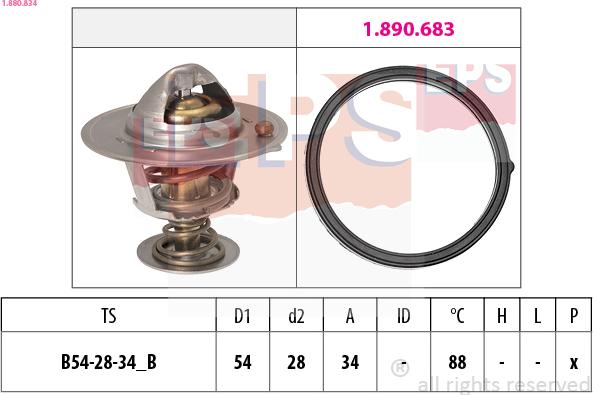 EPS 1.880.834 - Termostat,lichid racire parts5.com