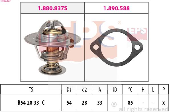 EPS 1.880.837 - Termostato, refrigerante parts5.com