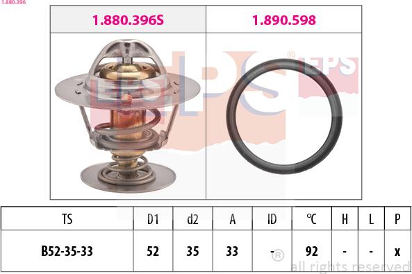 EPS 1.880.396 - Termostato, refrigerante parts5.com