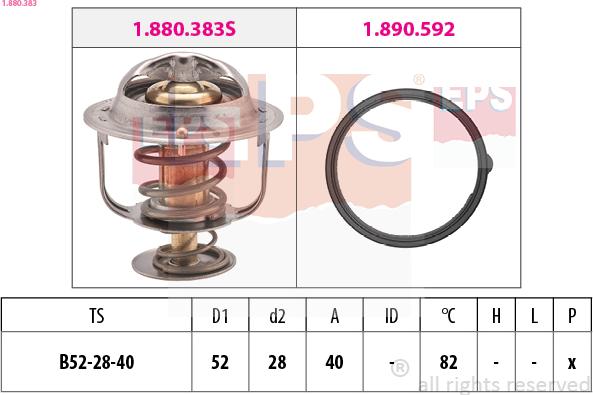 EPS 1.880.383 - Termostato, refrigerante parts5.com