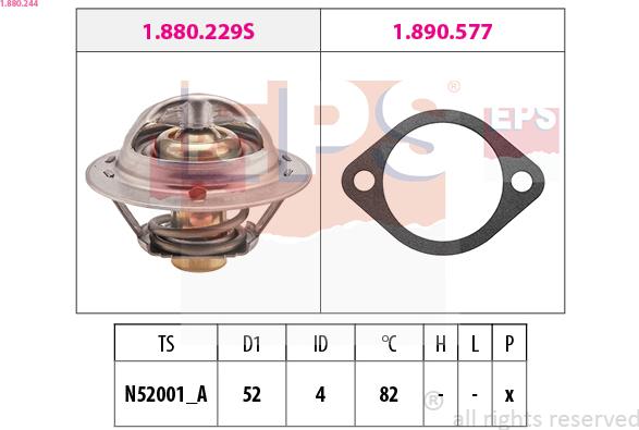 EPS 1.880.244 - Termostat,lichid racire parts5.com