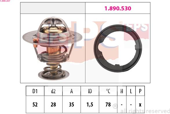 EPS 1.880.267 - Termostat, środek chłodzący parts5.com