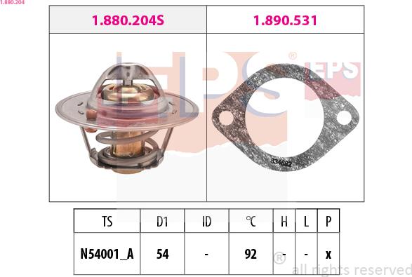 EPS 1.880.204 - Termostat, chladivo parts5.com