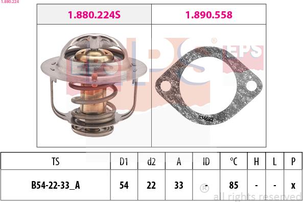 EPS 1.880.224 - Termostat,lichid racire parts5.com