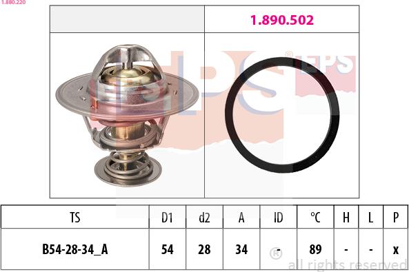 EPS 1.880.220 - Termostato, refrigerante parts5.com