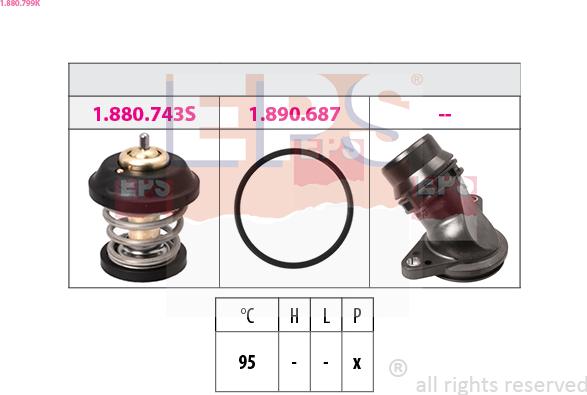 EPS 1.880.799K - Thermostat, coolant parts5.com