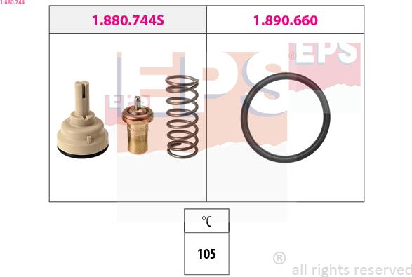 EPS 1.880.744 - Termostato, refrigerante parts5.com