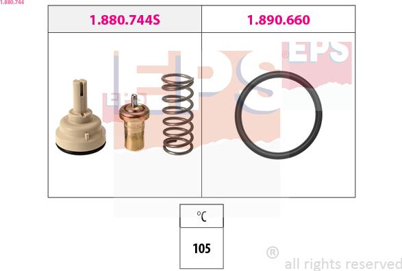 EPS 1.880.744 - Thermostat, coolant parts5.com