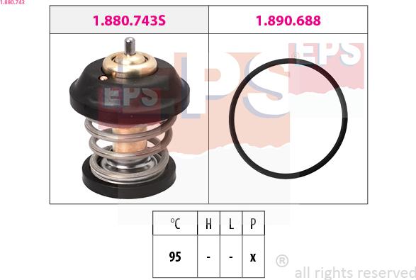 EPS 1.880.743 - Thermostat, coolant parts5.com