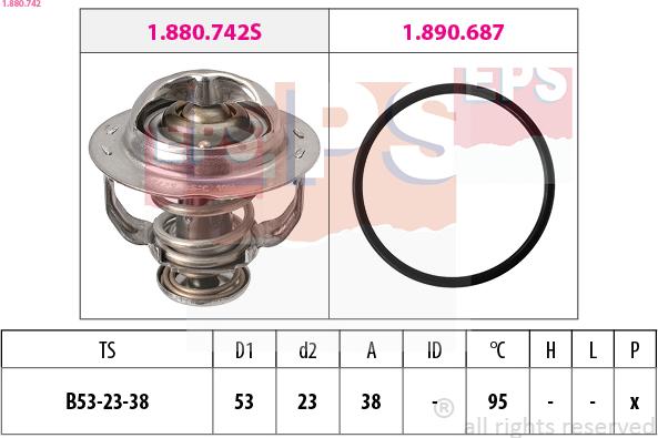 EPS 1.880.742 - Thermostat, coolant parts5.com