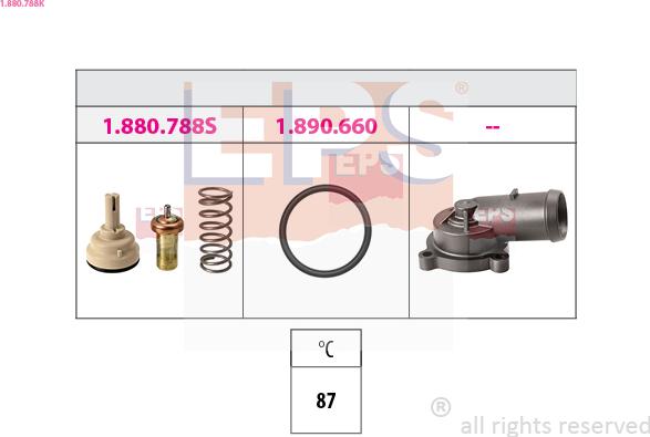 EPS 1.880.788K - Thermostat, coolant parts5.com