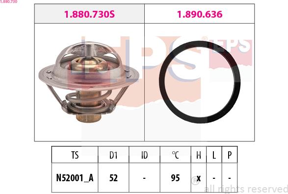 EPS 1.880.730 - Thermostat, coolant parts5.com