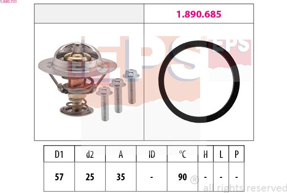 EPS 1.880.731 - Termostaatti, jäähdytysneste parts5.com