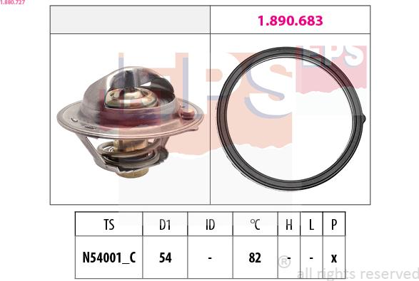 EPS 1.880.727 - Thermostat, coolant parts5.com