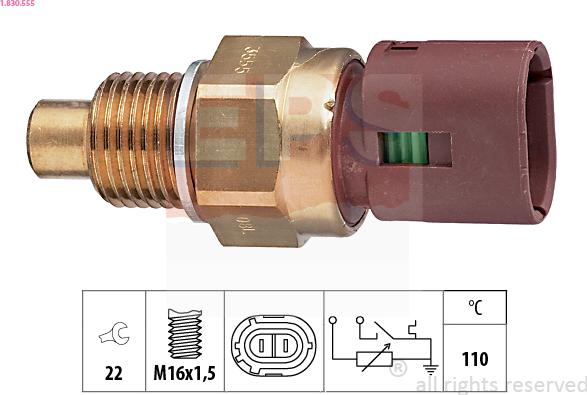 EPS 1.830.555 - Sensor, coolant temperature parts5.com