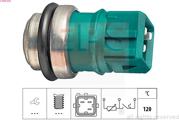 EPS 1.830.550 - Sensor, coolant temperature parts5.com