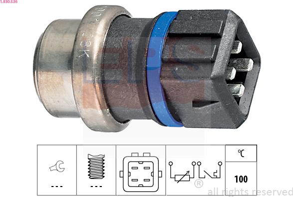 EPS 1.830.536 - Sensor, coolant temperature parts5.com