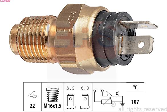 EPS 1.830.526 - Senzor, temperatura hladilnega sredstva parts5.com