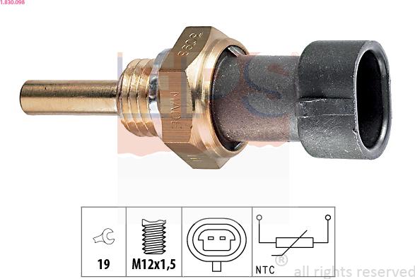 EPS 1.830.098 - Senzor, temperatura olja parts5.com