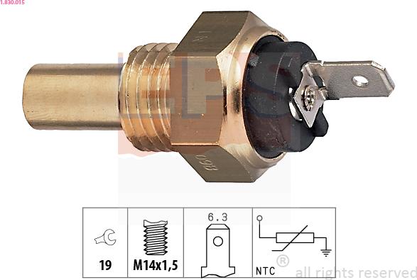 EPS 1.830.015 - Sensor, temperatura del refrigerante parts5.com