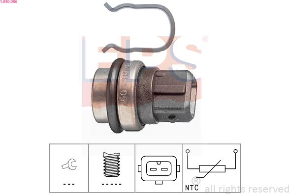 EPS 1.830.086 - Sensor, coolant temperature parts5.com