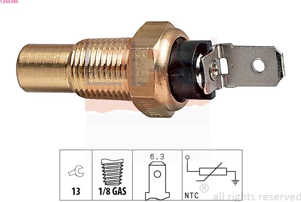 EPS 1.830.080 - Sensor, coolant temperature parts5.com